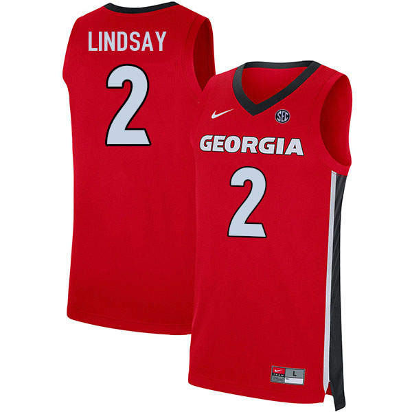 Men #2 KyeRon Lindsay Georgia Bulldogs College Basketball Jerseys Sale-Red - Click Image to Close
